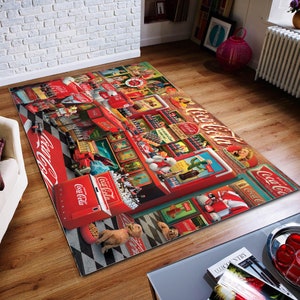 Coca Cola-vloerkleed, abstract tapijt, Coca Coca Retro, Coca Coca Vintage, woondecoratietapijt, modern tapijt, antisliptapijt, populair tapijt, karpet, op maat gemaakt tapijt