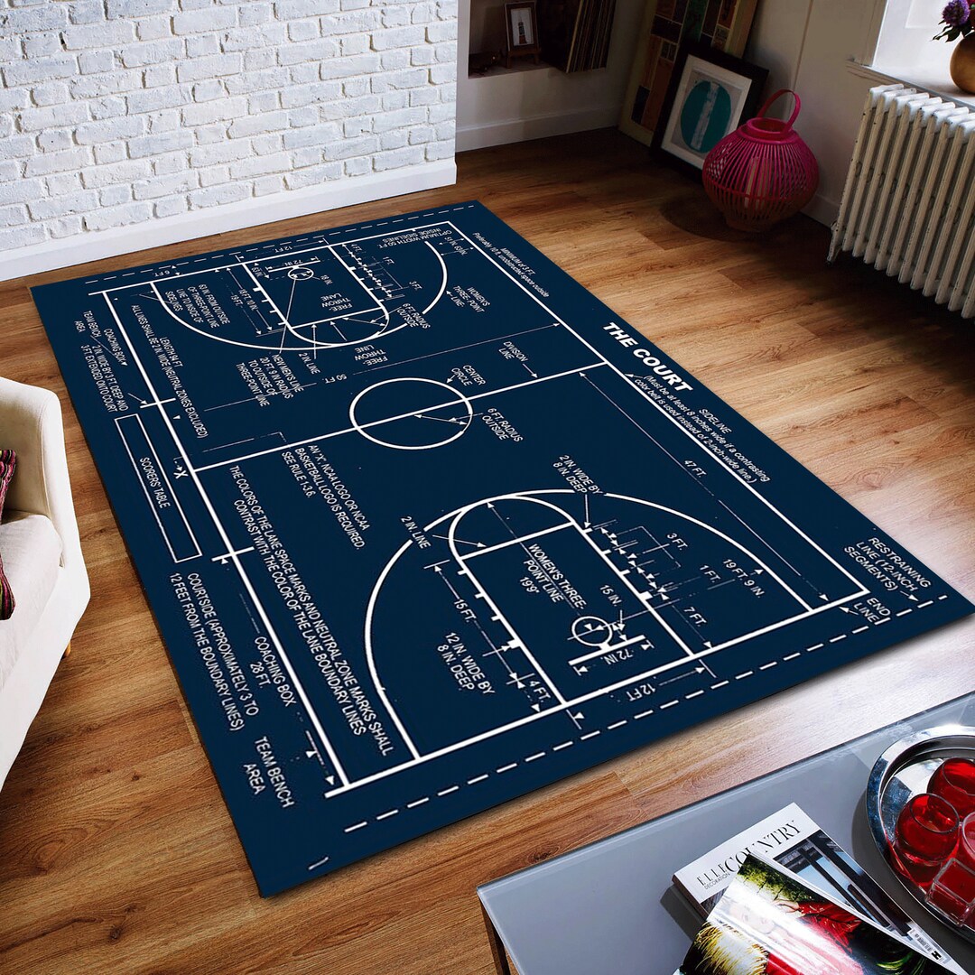 Basketball Court Rug, Art Decor, Baby Shower, Floor Decor Area Rug ...