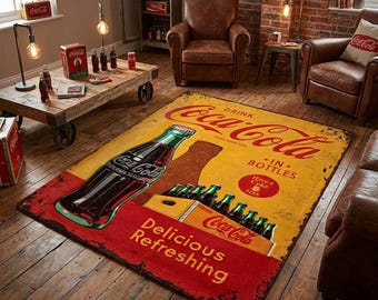 Coca Cola Rug, Legendary Drink Rug, Abstract Rug, Custom Rug, Home Decor Rug, Modern Rug, Non slip Rug, Popular Rug, Area Rug