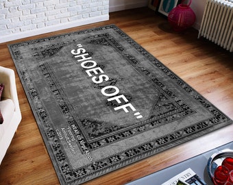 Alfombra Shoes Off, alfombra para habitación de zapatos, alfombra personalizada, regalos de cumpleaños, regalos para él, regalos personalizados, alfombra de decoración del hogar, alfombra antideslizante, alfombra popular, alfombra de área