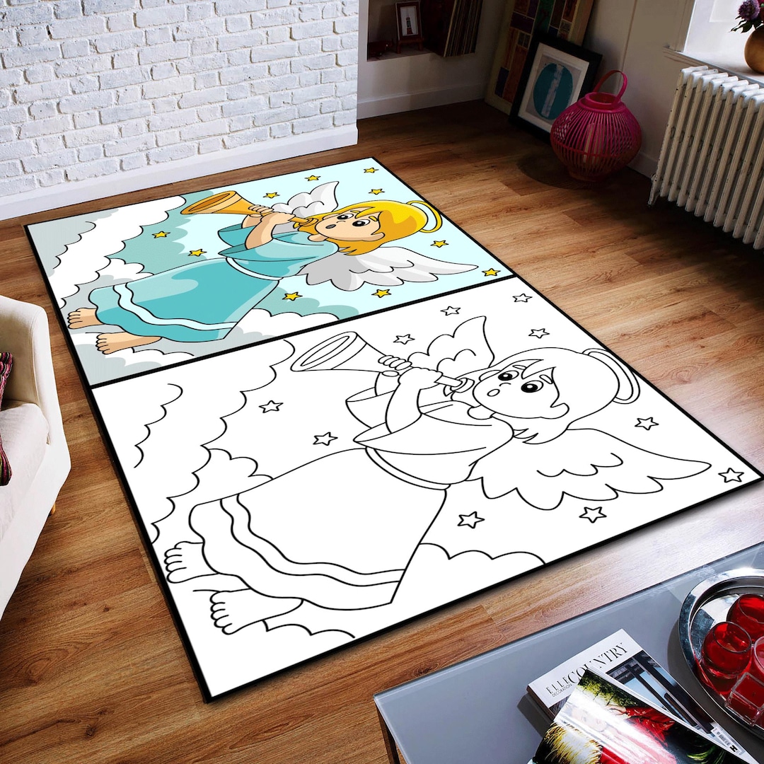 Kids Coloring Rug,customizable Play Rug,colorable Rug for Kids ...