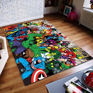 Spiderman Rug,İron Man Rug,Kids Room Rug,Fantastic Rug, Hulk Rug,  Abstract Rug,  Area Rug, Colorful Rug, Home Decor Rug, Non slip Rug