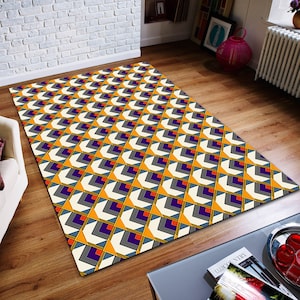 Mustard Yellow, Colorful Rug, Geometric Patterned,Colored Abstract Rug,Custom Rug,Home Decor Rug,Modern Rug, Non-slip,Popular Rug,Area Rug,