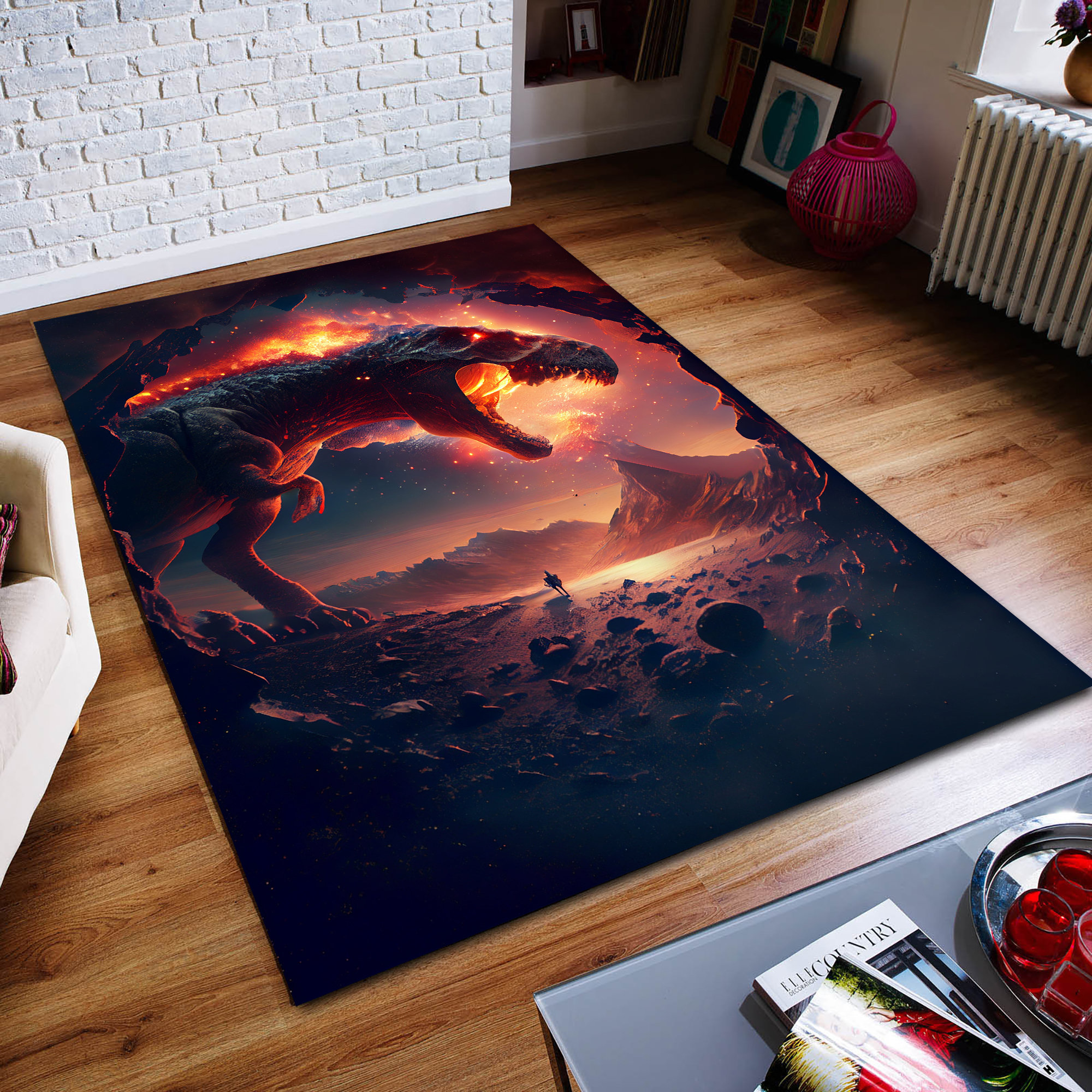 Epic Rug T-rex Dinosaur Rug, Epic Fantasy Area Rug, Boys Room Decor, Gaming Room ...