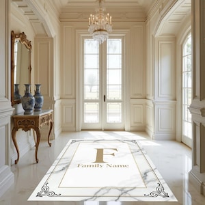 Family Name, Entry Rug, Personalized Entryway Rug, Entrance Rug for Inside House, Indoor Welcome, Mat, Low Pile Non Slip, Machine Washable