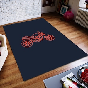 Motorcycle Rug, Vehicle Rug, Abstract Rug, Custom Rug, Home Decor Rug, Modern Rug, Non-slip Rug, Popular Rug, Area Rug