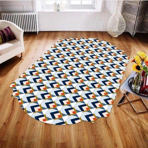 Colorful Rug,Grey,Geometric Patterned,Special Shaped Rug, Themed Rug, Custom Rug, Home Decor Rug, Modern Rug, Non-Slip Rug, Popular Kids Rug