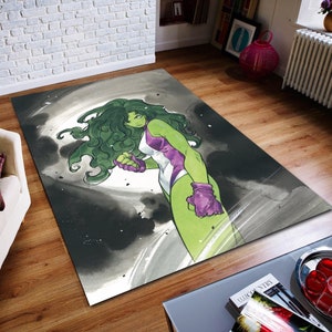 Women Warrior Rug,Girls Room,illustrator Modern Rug,Colorful Rug Fantastic Rug,Desingn Rug,Modern Rug, Area Rug,Home Decor Rug Non slip Rug