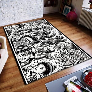 Rapper Teppich,Musikteppich,Hiphop Teppich,Legenden Teppich,Musik Dekor,Musikzimmer Teppich,Rap Stars Collage Teppich,Super Teppich,Geschenk für Ihn