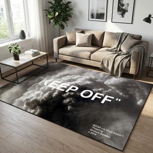 Vloerkleed met 'Keep Off'-motief, Vloerkleed met 'Keep Off'-wolkenmotief, Traditioneel abstract vloerkleed, Vloerkleed op maat, Vloerkleed voor huisdecoratie, Modern vloerkleed, Antislip vloerkleed, Populair vloerkleed, Vloerkleed voor op de vloer