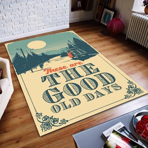 Classic Car,These Are The Good Old Days,Personalized Rug,Custom  Rug,Gift for Him,Custom Area Rug,Gift,The Good Old Days Rug,Washable Rug