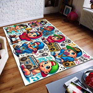 Rapper Teppich,Musikteppich,Hiphop Teppich,Legenden Teppich,Musik Dekor,Musikzimmer Teppich,Rap Stars Collage Teppich,Super Teppich,Geschenk für Ihn