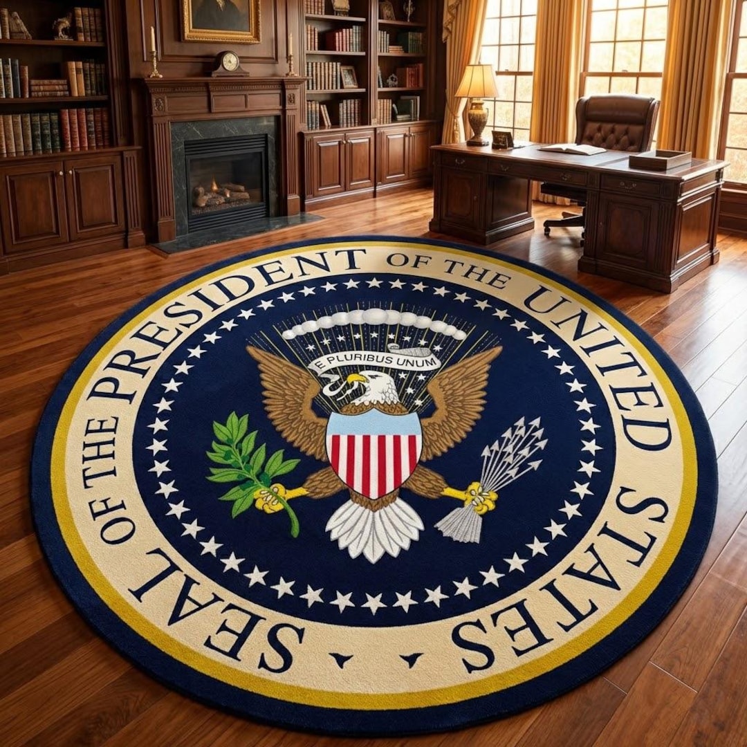 Vice President Rockefeller Rug Round Rug, Seal, United States, President, Abstract Rug, Custom Rug ...