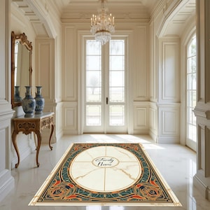 Family Name, Entry Rug, Personalized Entryway Rug, Entrance Rug for Inside House, Indoor Welcome, Mat, Low Pile Non Slip, Machine Washable