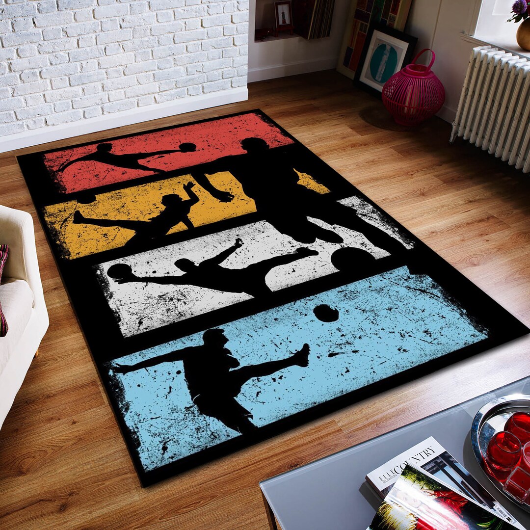 Sport Rug, Football Rug, the Rematch,abstract Rug, Custom Rug, Home ...