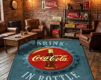Tappeto Coca Cola, La Coca Cola in bottiglia, Tappeto bevanda leggendaria, Tappeto astratto, Tappeto personalizzato, Tappeto per la decorazione della casa, Tappeto moderno, Tappeto antiscivolo, Tappeto popolare, Area