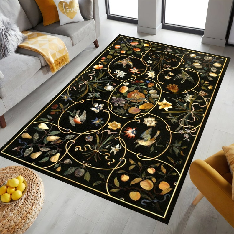 Pear, Peach, Pomegranate, Apricot Rug, Abstract Rug, Custom Rug, Home ...
