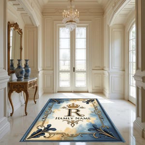 Family Name, Entry Rug, Personalized Entryway Rug, Entrance Rug for Inside House, Indoor Welcome, Mat, Low Pile Non Slip, Machine Washable