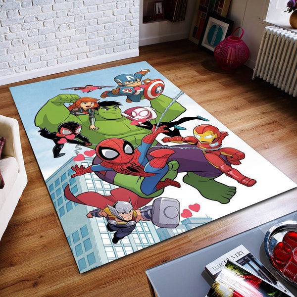 Spiderman Rug,İron Man Rug,Fantastic Rug, Hulk Rug,  Abstract Rug, Kids Room Rug, Area Rug, Colorful Rug,  Home Decor Rug, Non slip Rug