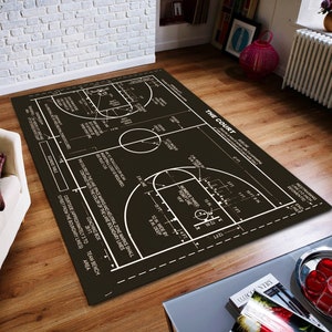 Basketballplatz Teppich, Kunstdekor, Babyparty, Bodendekor, Sportteppich, Basketball, Spielteppich, Kinderspielzeit, Kinderzimmer