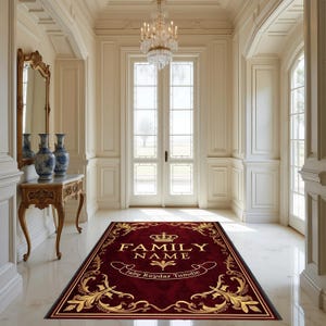 Family Name, Entry Rug, Personalized Entryway Rug, Entrance Rug for Inside House, Indoor Welcome, Mat, Low Pile Non Slip, Machine Washable