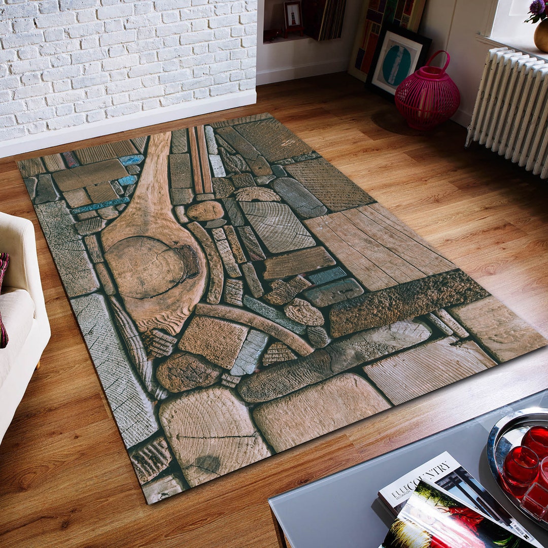 Wood Wall Rug, Wood Pattern Rug, Colored Wood Rug, Abstract Rug, Custom ...