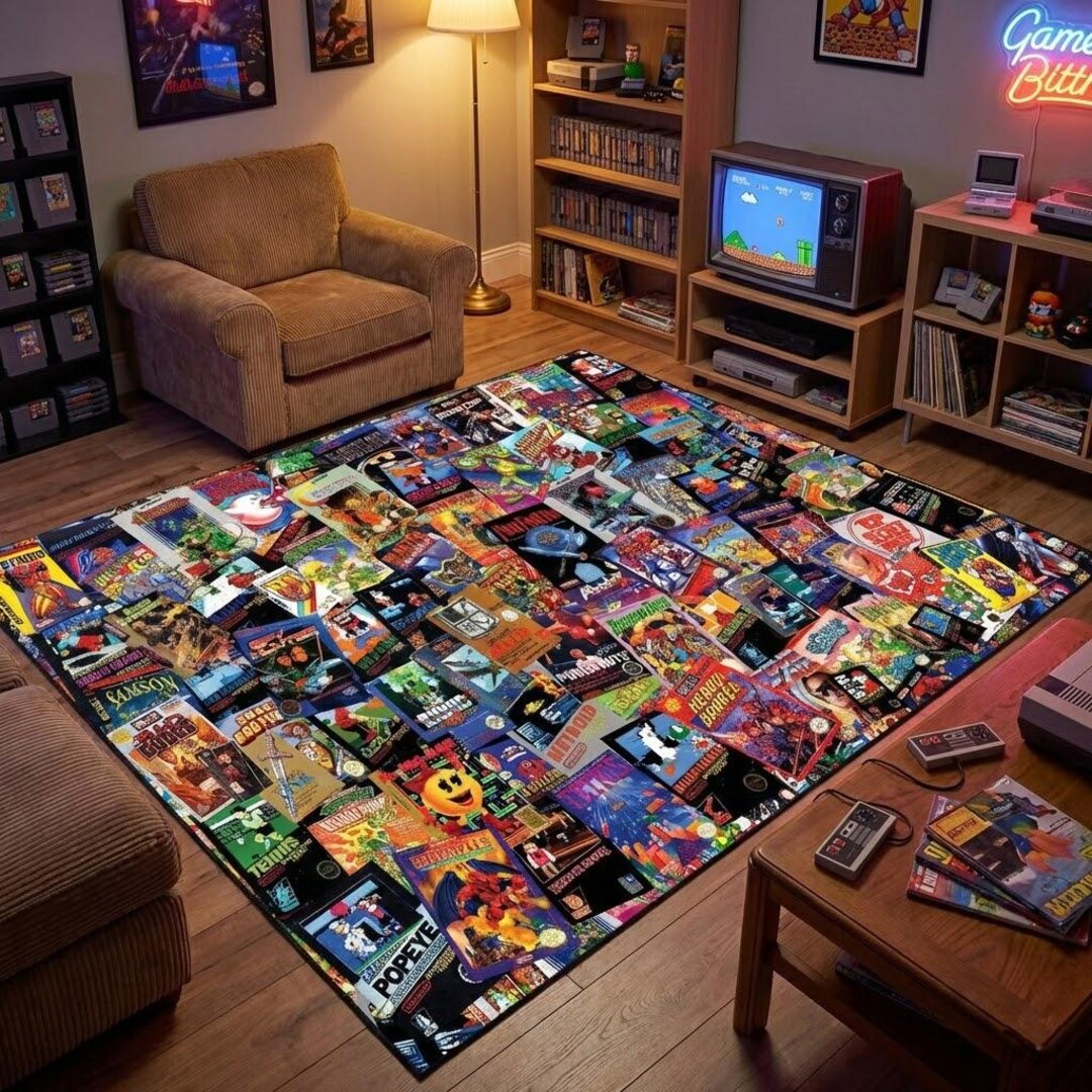 Reference Game Store Rug Retro Games, Modern Rug, Colorful Rug, Art Rug, Movie Rug, Home Decor ...