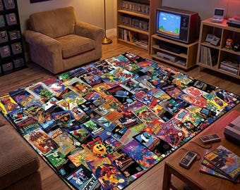 Retro Games, Modern Rug, Colorful Rug, Art Rug, Movie Rug, Home Decor Rug, Non slip Rug, Carpet, Popular Rug, Area Rug