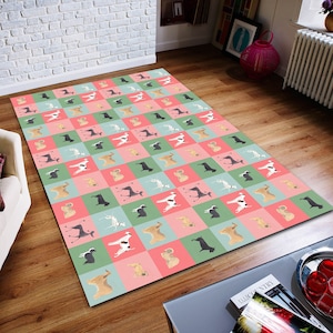Dog Rug, Dog Breeds Rug, Abstract Rug, Custom Rug, Home Decor Rug, Modern Rug, Non slip Rug, Popular Rug, Area Rug