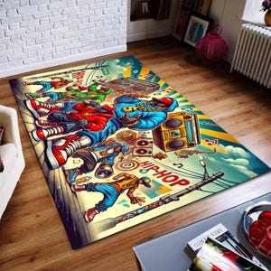 Rapper Teppich,Musikteppich,Hiphop Teppich,Legenden Teppich,Musik Dekor,Musikzimmer Teppich,Rap Stars Collage Teppich,Super Teppich,Geschenk für Ihn