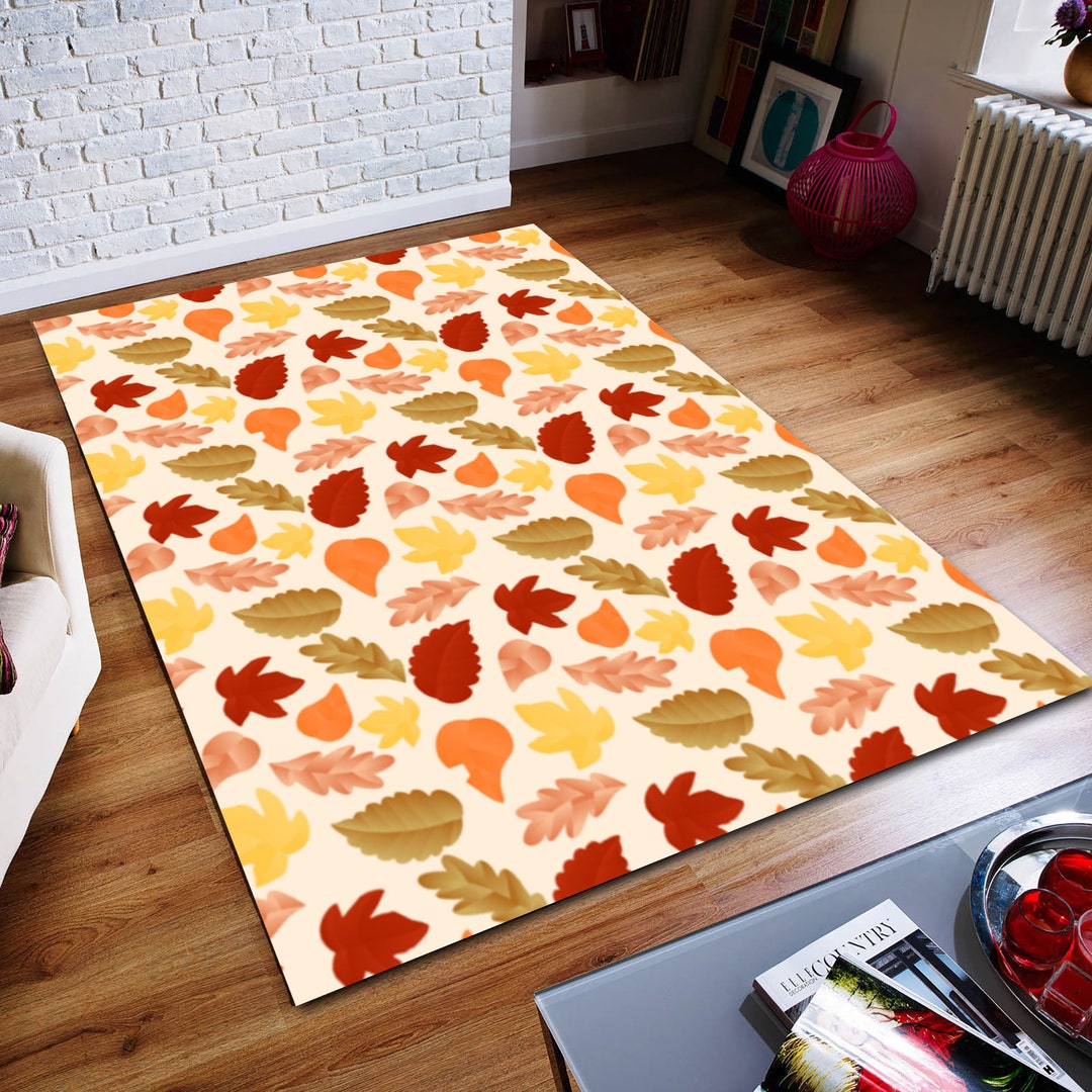 Colorful Leaves Rug, Leaves Rug, Autumn, Autumn is Art,abstract Rug ...