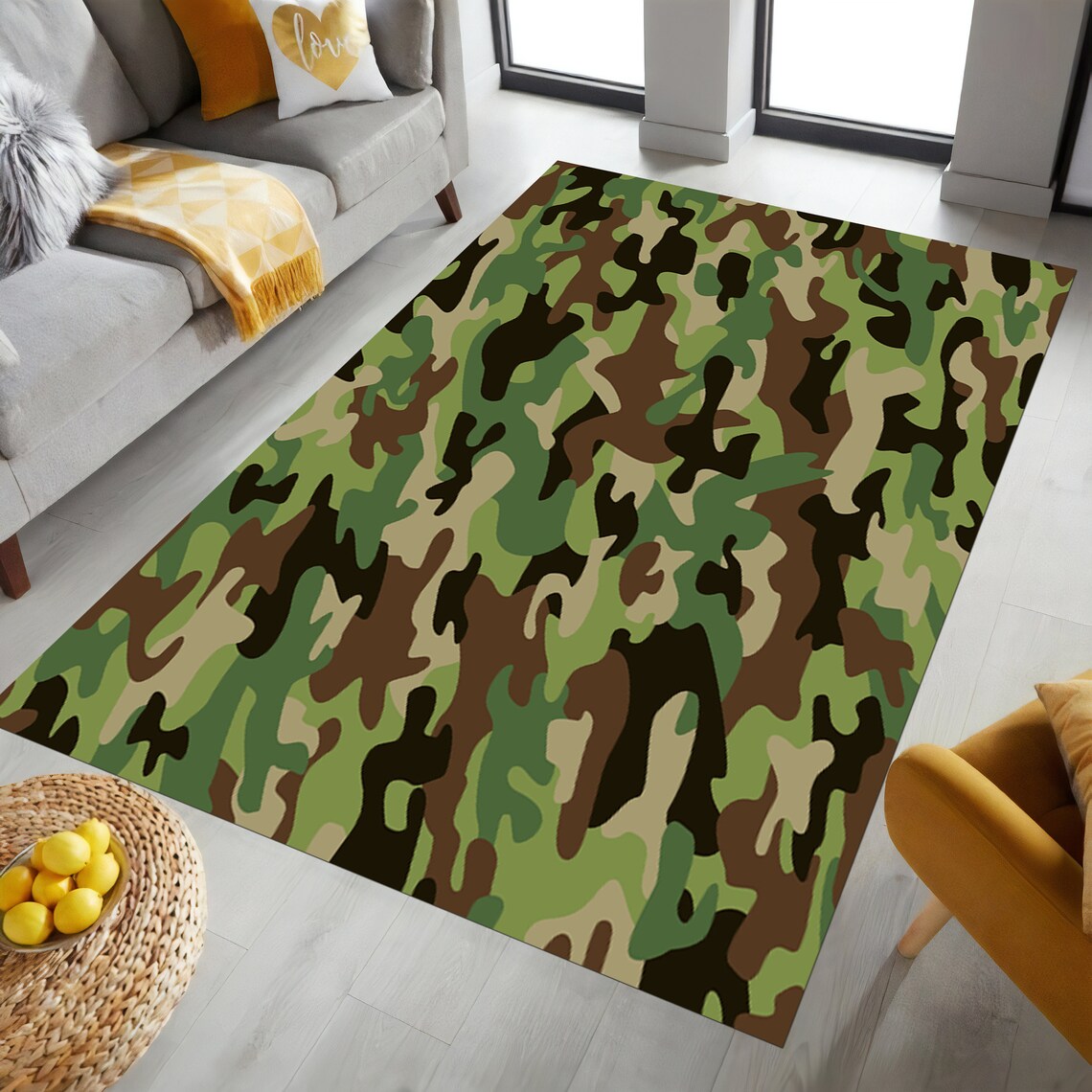 Camouflage Pattern Rug, Military Design Rug, Abstract Rug, Custom Rug ...