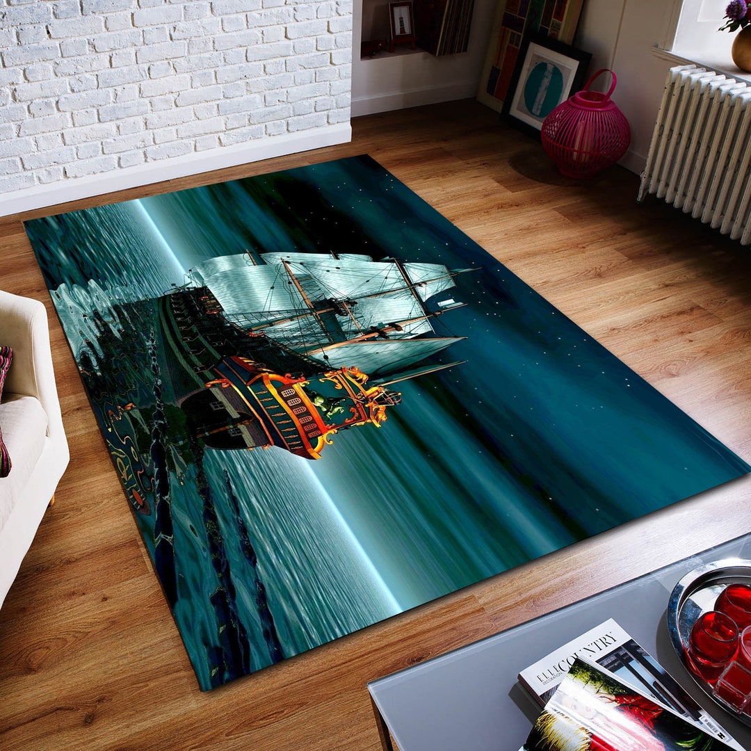 Boat Rug, Ship Rug, Modern Rug, Colorful Rug, Art Rug, Home Decor Rug ...