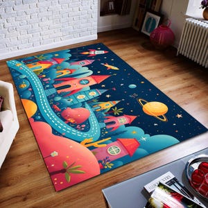Stadskaart kinderen, speelkleed, speelkleed, gepersonaliseerde stadskaart tapijt, woondecoratie, speelkleed, kinderkamer kunstdecor, vloermat, kinderkamertapijt