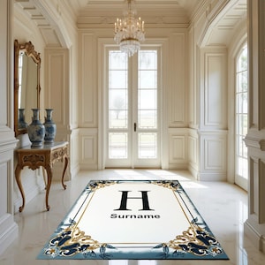 Family Name, Entry Rug, Personalized Entryway Rug, Entrance Rug for Inside House, Indoor Welcome, Mat, Low Pile Non Slip, Machine Washable