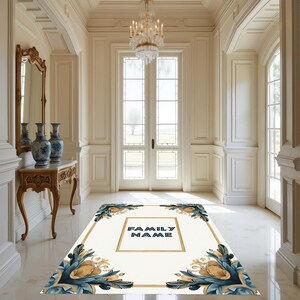 Family Name, Entry Rug, Personalized Entryway Rug, Entrance Rug for Inside House, Indoor Welcome, Mat, Low Pile Non Slip, Machine Washable