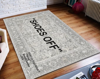 Alfombra Shoes Off, alfombra para habitación de zapatos, alfombra personalizada, regalos de cumpleaños, regalos para él, regalos personalizados, alfombra de decoración del hogar, alfombra antideslizante, alfombra popular, alfombra de área