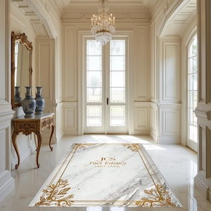 Family Name, Entry Rug, Personalized Entryway Rug, Entrance Rug for Inside House, Indoor Welcome, Mat, Low Pile Non Slip, Machine Washable