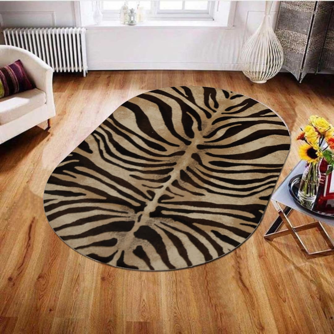 Camo Round Rug Oval, Camouflage Pattern Rug, Zebra Pattern, Abstract Rug, Custom Rug ...