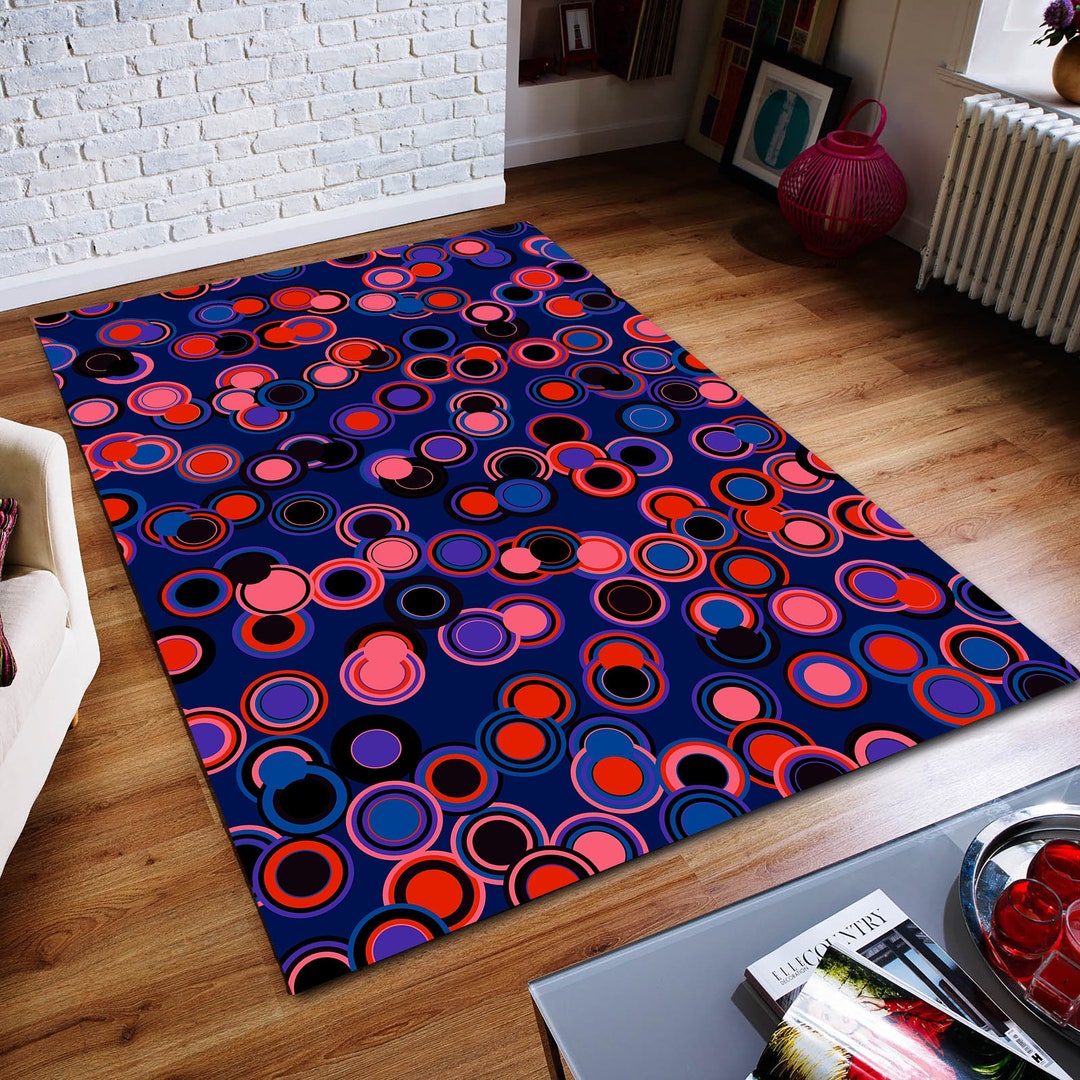 Many Circles Rug Tiny Circles Rug, Shapes Rug, Colored Abstract Rug, Custom Rug, Home ...
