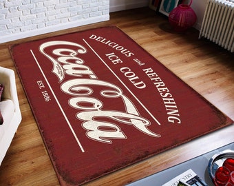 Coca Cola Rug,Abstract Rug, Coca Coca Retro, Custom Rug,Coca Coca Vintage, Home Decor Rug, Modern Rug, Non slip Rug, Popular Rug, Area Rug