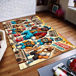 Rapper Teppich,Musikteppich,Hiphop Teppich,Legenden Teppich,Musik Dekor,Musikzimmer Teppich,Rap Stars Collage Teppich,Super Teppich,Geschenk für Ihn