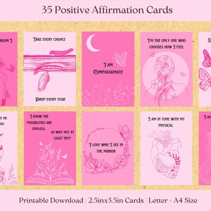 Rosa Affirmationskarten | Positive Affirmationskarten | Druckbare Affirmationskarten | Blanko Affirmationskarten
