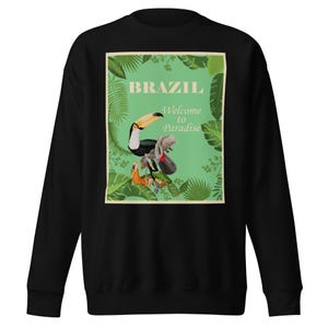 Unisex Premium Brazil Travel Poster Sweatshirt