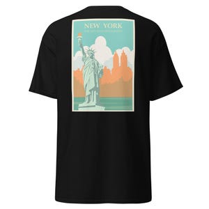 Unisex New York Statue of Liberty Travel Poster T-Shirt – Vintage NYC Graphic Tee