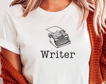 Writer shirt, Novel writing shirt, Writers gift, Journalist shirt, Gift for writer, book lover shirt, typewriter shirt, gift for author