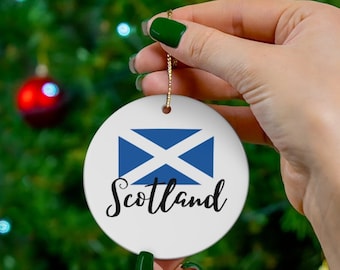 Scotland Ceramic Ornament, Scottish gift, Christmas Ornament, Scotland lovers gift, travel lovers gift, Scotland Christmas ornament