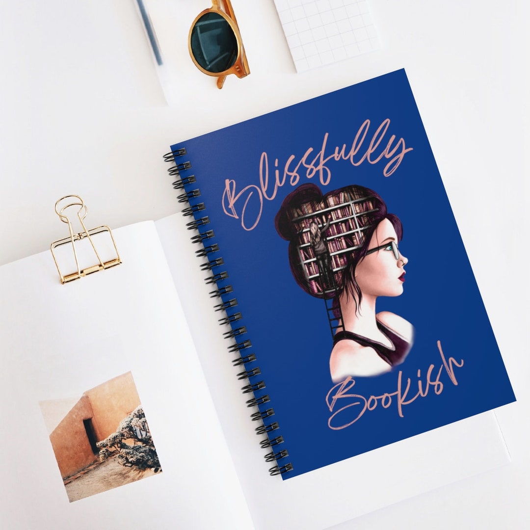 Blissfully Bookish Spiral Notebook, Bookish Notebook, Feminist Notebook ...