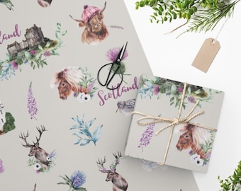 Scotland Wrapping Paper, Gift Wrapping Paper, Scotland Lovers Wrapping Paper, Unique Wrapping Paper, Thistle Gift Wrap