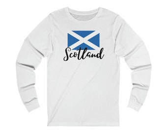 Escocia Unisex Long Sleeve Tee, camiseta Escocia, Escocia regalos, Escocia, Escocia regalos para él, camisa Escocia, ropa Escocia